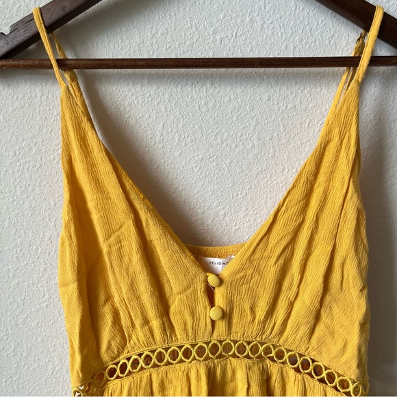 Hello Molly Yellow Lace Spaghetti Strap Festival Party Summer Romper - Picture 2 of 4